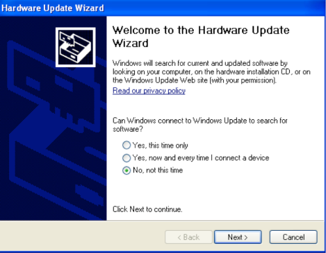 Hardware Update Wizard - WinXP